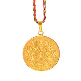 馥瑰馨盛 六字真言鈦鋼項鍊 雙面金 42~45cm, 1個, 金色