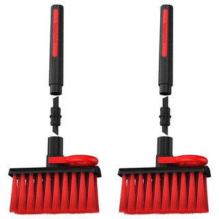 FANCY LIFE 多功能鍵盤清潔刷 附贈拔鍵器 植絨海綿/金屬筆尖/高密度刷毛 雙頭隱藏式設計, 黑紅色, 2組