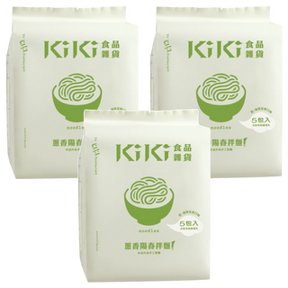 KiKi 食品雜貨 蔥香陽春拌麵 Set, 5包入, 內附特製醬包, 非油炸純手工麵, 15包