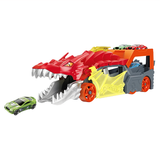 Hot WHeeLs 風火輪 噴火龍發射車, 附帶小汽車, 可連接軌道, 最多可容納五輛小汽車, 1盒, 35.5 x 7.6 x 12.7cm