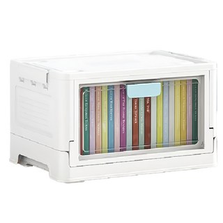 摺疊收納箱 大號單開門, 藍色, 37 x 27 x 22cm, 1個