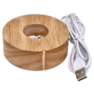 A-ONE USB 七彩 LED燈底座, 直徑約6cm, 1個