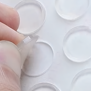 防撞粒 50個 矽膠材質 半球型/圓扁型, 15 x 2mm, 透明色, 1組