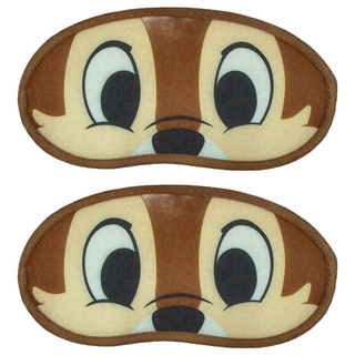 CHIP 'N' DALE 奇奇蒂蒂 迪士尼可愛眼罩 2入組 - 絨纖維材質, 2024年8月製造, 21 x 9cm, 奇奇蒂蒂大臉