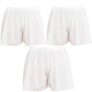 冰絲安全褲 波浪邊 白色 舒適透氣, 29 x 32cm