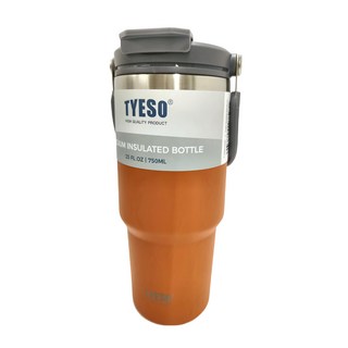 TYESO 泰碩 手提304不銹鋼水杯, 橙色, 750ml, 1個
