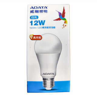 ADATA 威剛 LED高效能球泡燈 12W, 白光, 1個