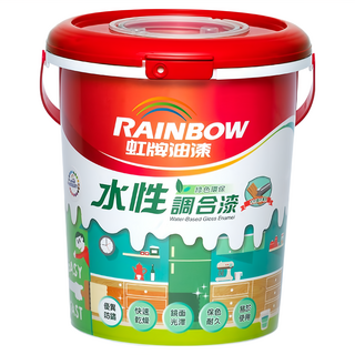 RAINBOW 虹牌油漆 水性調合漆, 孔雀藍, 1桶, 1L