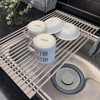 BANANALAND 方形矽膠水槽瀝水架 灰色, 52 x 32 cm, 1個