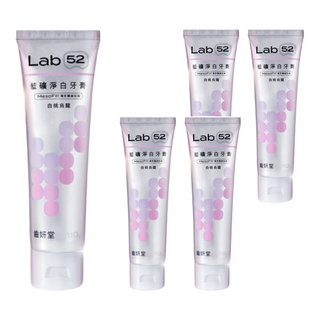 Lab52 齒妍堂 藍礦淨白牙膏 白桃烏龍 口腔清潔 溫和護齒 清新口氣 含氟量1200ppm, 110g, 5條