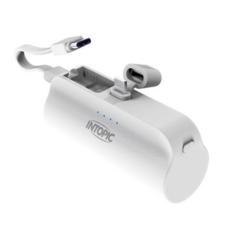 INTOPIC 廣鼎 迷你口袋式行動電源 PW-507L 雙向10.5W充電, 白色