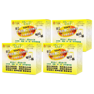 Jen Sheng 人生製藥 渡邊元氣能量C發泡顆粒 C+B群+鋅, 20包, 10g, 4盒