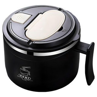 折疊餐具泡麵碗, 1300ml大容量, 內置餐具盒, 304不鏽鋼, 顏色隨機, 1個