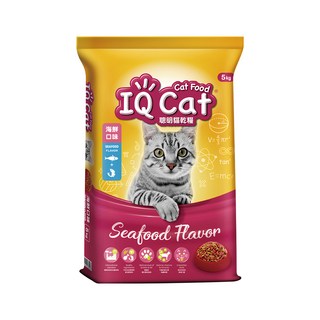 IQ Cat 聰明貓 成貓用 乾糧, 海鮮口味, 5kg, 1袋