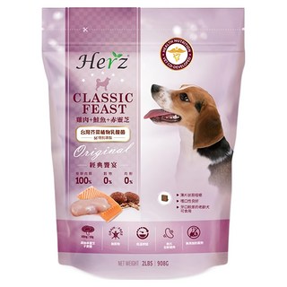 Herz 赫緻 經典饗宴鮮肉糧犬 908g, 雞肉 + 鮭魚 + 赤靈芝, 1包