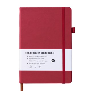 OrganiKo A5 精裝萬年日記本, 櫻桃紅, 1本