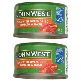 JOHN WEST 烤箱乾燥番茄羅勒鮪魚, 95g, 2罐