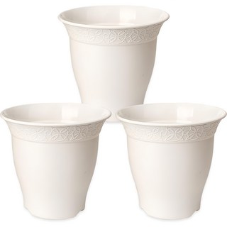 MY STYLE 歐式花盆 3件組, 淺灰色, 3個