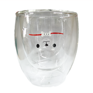 GOODGLAS 好玻 柴犬雙層玻璃杯 清透 雙層隔熱保溫 可愛造型, 1個