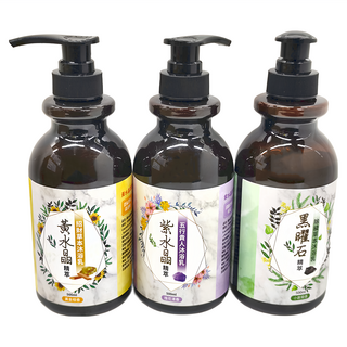 命運好好玩 李玉珮 精萃沐浴乳 黑曜+黃晶+紫晶, 500ml, 3瓶