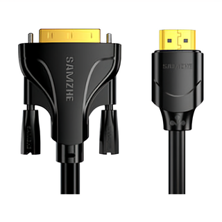 山澤HDMI轉DVI 24+1高解析度4K抗干擾雙向傳輸轉接線, PVC線身彎曲不變形, 鍍金接口雙磁環更穩定, 5m, 1條