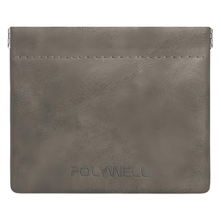 POLYWELL 寶利威爾 彈片收納包 絨布 PW15-T65-0813 15 x 11.5cm, 深灰色, 1個