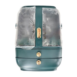 半島良品 多功能化妝品收納盒, 國潮綠色, 1個