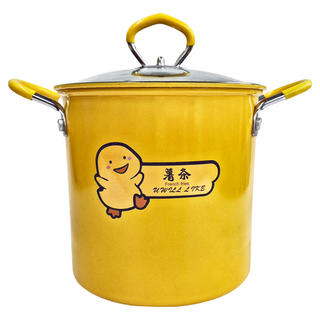 可過濾雙層油炸鍋 3L容量 附濾網鍋、蓋子 適用於多種美食烹調, 16.5cm, 小黃鴨, 1個