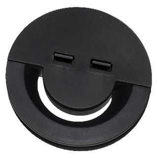 iS 愛思 桌洞式兩孔USB充電集線器 DGH-03, 1個, 黑色