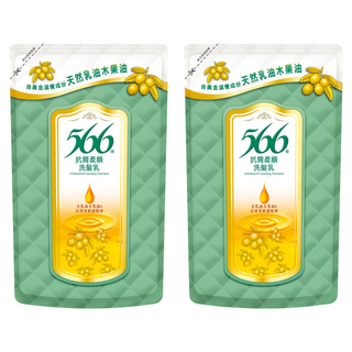 566 抗屑柔順洗髮乳 補充包, 天然乳油木果成分, 調節頭皮、平衡油脂, 保濕鎖水、柔順滋潤, 510g, 2包