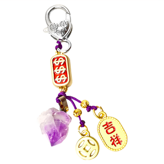 天然招財紫晶發鑰匙扣, 招財, 1個