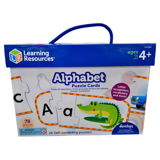 Learning Resources 大小寫字母拼圖卡 Set, 26個自我修正拼圖, 字母識別和詞彙, 1組, 顏色隨機