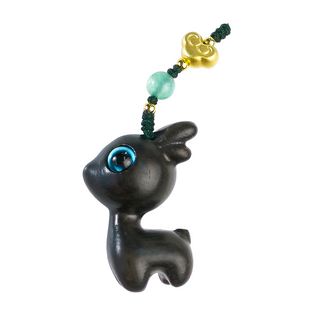 發財有鹿吊飾, 黑檀木, 1個