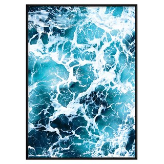 浪花藝術畫 4種可選框色, 黑色