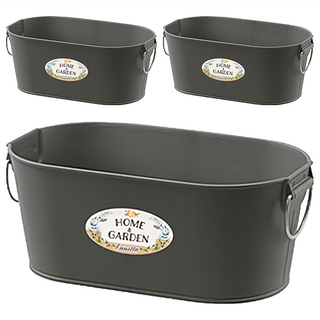 KEYWAY 聯府 香草仿鐵收納盒 IR30-1 M(335 x 193 x 136mm), 灰, 3個