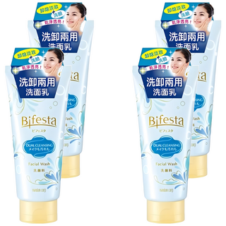 Bifesta 碧菲絲特 洗卸兩用淨透洗面乳 添加植物纖維, 120g, 4條