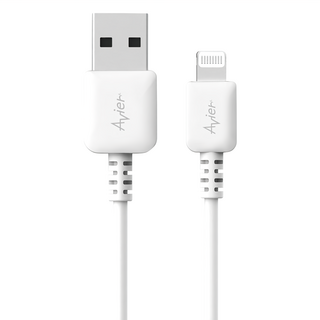 Avier COLOR MIX USB A-Lightning 高速充電傳輸線 SR強化設計 支援3A極速充電, 1m, 白色, 1條