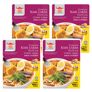 TEAN'S GOURMET 田師傅 咖哩叻沙即煮醬料 馬來西亞傳統美食, 200g, 4包