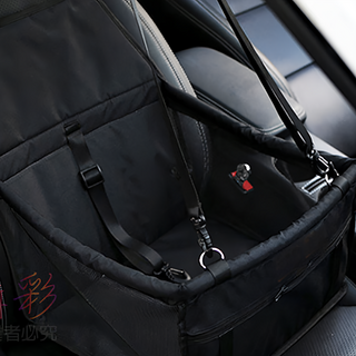 捷華 寵物安全座椅 神秘黑 牛津布材質 適用於有頭枕的前排/後排的車型, 39 x 39 x 25cm, 1個