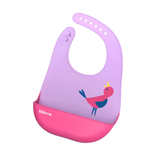 kidsme 矽膠圍兜 食品級矽膠製造 輕巧柔軟, 葡萄紫, 1件
