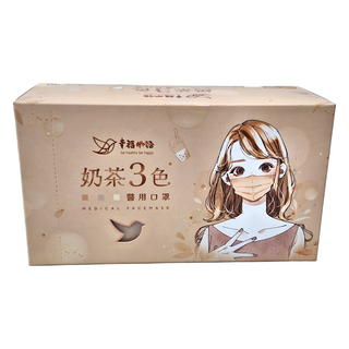 明基健康生活 幸福物語 醫療口罩 01 175 x 95mm, 奶茶 + 裸藕色 + 燕麥奶茶, 30入, 1盒