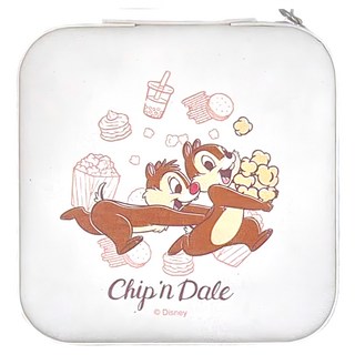 CHIP 'N' DALE 奇奇蒂蒂 甜蜜夢境系列 拉鍊飾品盒 10*10cm, 奇蒂爆米花 白色, 1個
