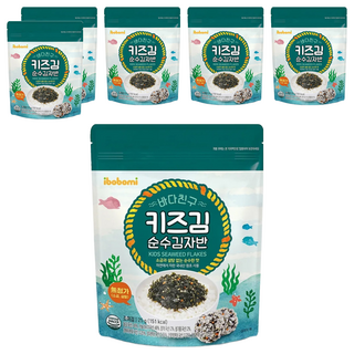 ibobomi 海苔酥 綜合蔬菜, 無添加食鹽砂糖，韓國產4種蔬菜芝麻芝麻油, 25g, 6包