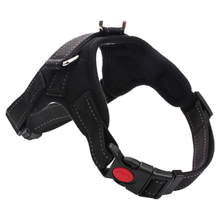 捷華 中大型犬胸背帶 重量約173g 尼龍網紗材質, 黑色, L(62~77cm), 1個