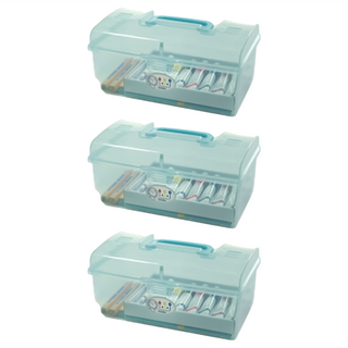 JUSKU 佳斯捷 小旅行家置物箱/收納盒/置物盒/工具箱, 藍色, 3個