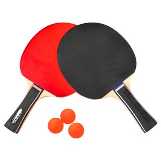 TOTOP 天波 桌球拍組 Set 3入 (內含二支球拍+3顆乒乓球), 不適用, 24.7 x 14.6cm, 1組