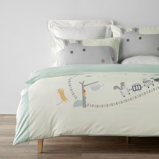 HOLA 和樂家居 防蟎抗菌300織純棉床包雙人 700g