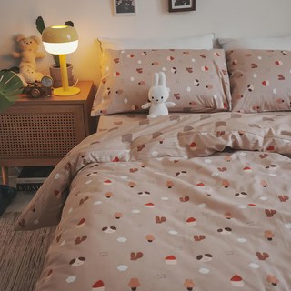 棉床本舖 100%精梳棉40支 鋪棉兩用被套 台灣製, 桃米島, 雙人(210 x 180cm)