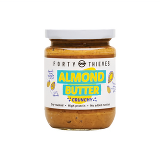 FORTY THIEVES 100%杏仁抹醬 顆粒, 嚴選帶皮杏仁 高纖維 無防腐劑, 235g, 1罐