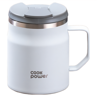 cook power 鍋寶 內陶瓷保溫保冰辦公杯, 400ml, 灰色心語, 1個